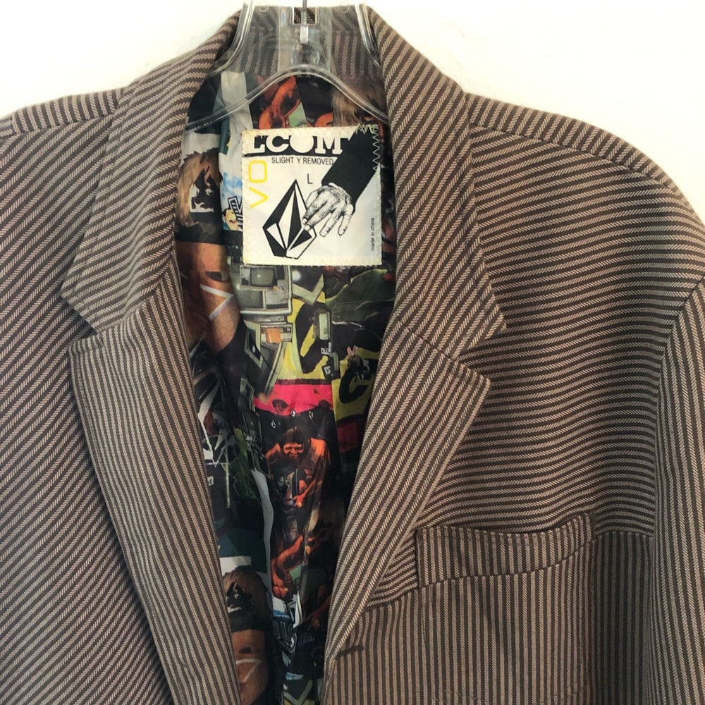 Unique Volcom Suit / Blazer Pinstripe Brown